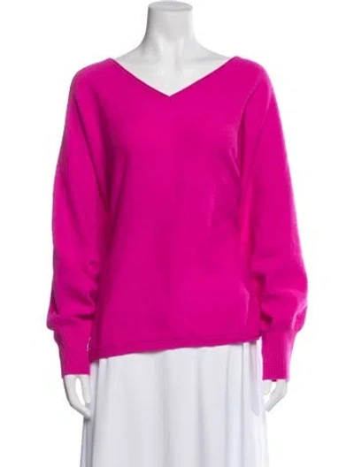 Pre-owned Crush Cashmere V-neck Sweater W/ Tags In Pink