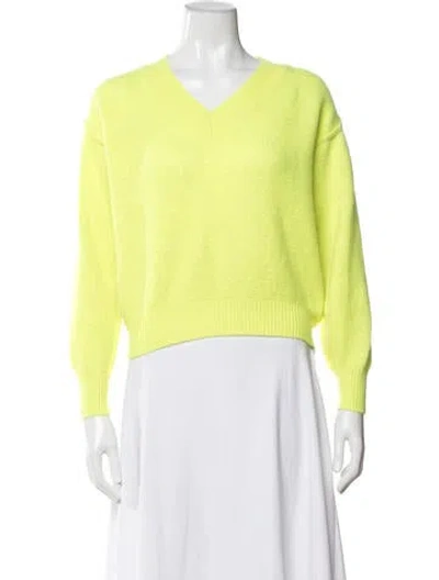 Pre-owned Crush Cashmere V-neck Sweater In Yellow