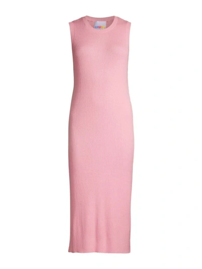 Crush Cashmere Women's Cotton-silk Knit Midi-dress In Candy Pink