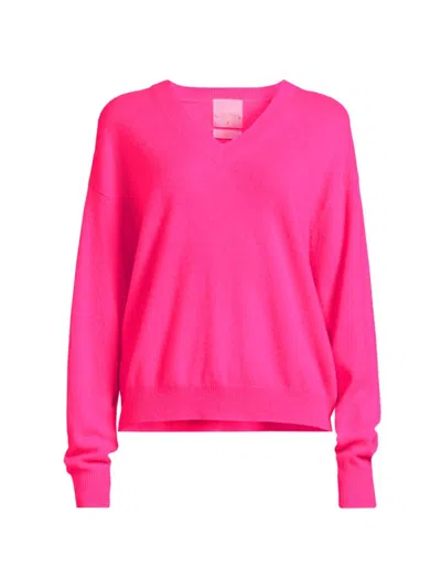 Crush Cashmere Women's Malibu V 2.0 Cashmere Sweater In Flamingo