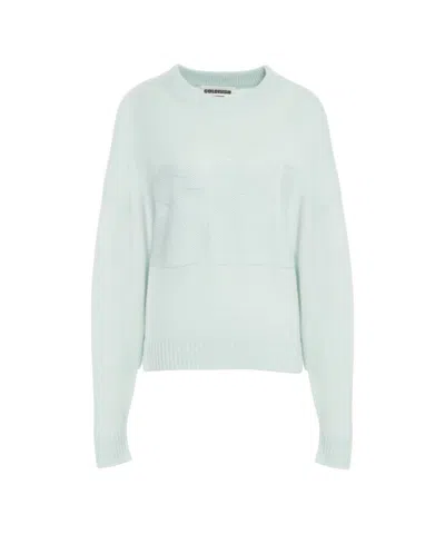 Crush Classic Fit Cashmere Sweater With Ribbed Details In Blue