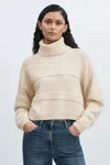 Crush Collection 100% Cashmere-neck Jumper In Cream