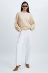 Crush Collection 100% Cashmere Smiley-face Jumper In Cream