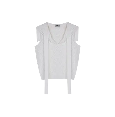 Crush Collection Diamond Pointelle Sailor Collar Tank Top