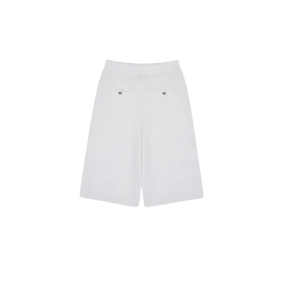 Crush Collection Cotton-linen Blend Mid-length Shorts