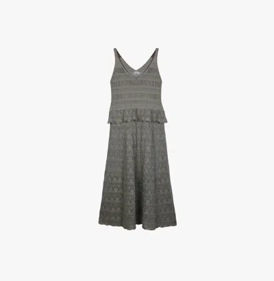 Crush Collection Linen Sequined Pointelle Dress