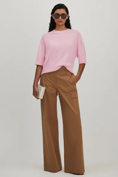 Crush Collection Cashmere Oversized T-shirt In Pink