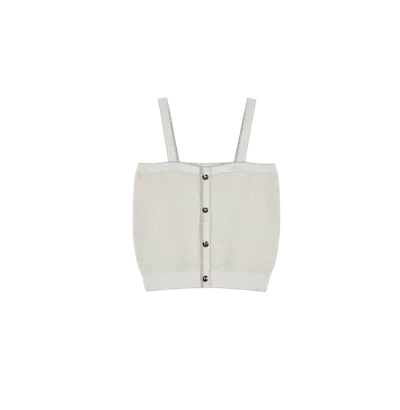 Crush Collection Metallic Camisole In White