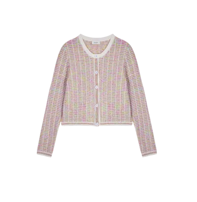 Crush Collection Multicolor Gradient Cardigan In Pink