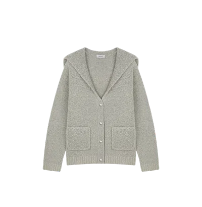 Crush Collection Teddy Bouclé Cardigan In Grey