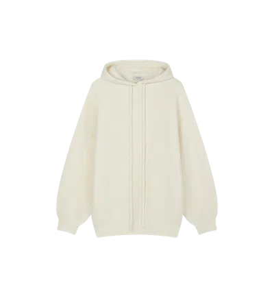Crush Collection Teddy Fleece Hoodie In White