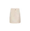 Crush Collection Lambskin Leather Skirt With Metal Buttons In White