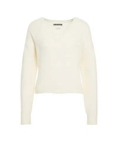 Crush Lucia' V-neck Sweater In White
