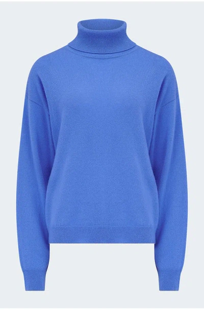 Crush Malibu Roll Neck Knit In Tide In Blue