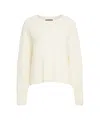 Crush Mohair Blend Sweater With Classic Crew Neck In White
