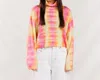 CRUSH PAINTED KALA ROLL NECK SWEATER IN PINK TIE DYE