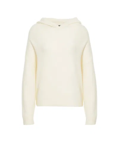 Crush Plush Knit Hoodie With Relaxed Fit And Hood In White