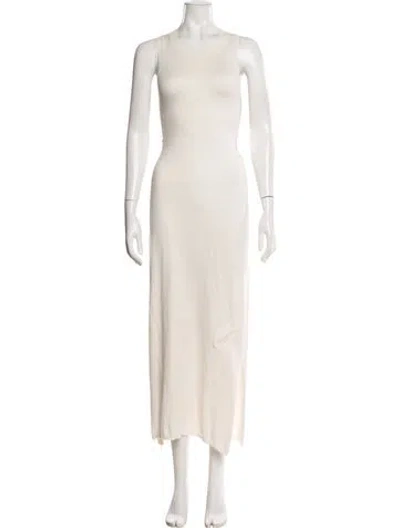 Pre-owned Crush Scoop Neck Long Dress In Neutral