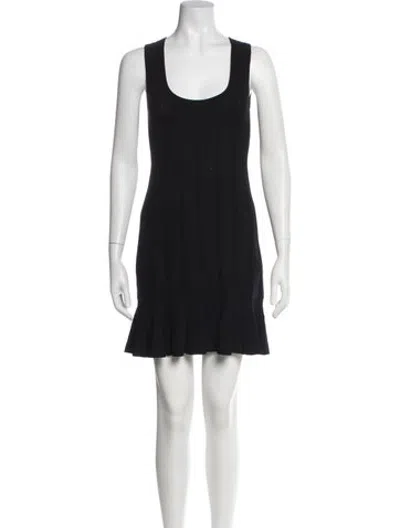 Pre-owned Crush Scoop Neck Mini Dress In Black