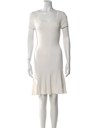 Pre-owned Crush Scoop Neck Mini Dress In White