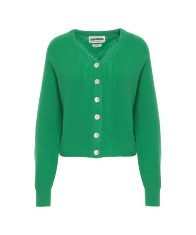 Crush Semara' Cashmere Cardigan In Green
