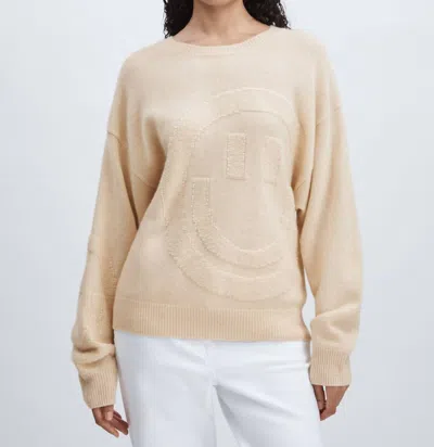 Crush Smiley Slouchy Crew In Cream