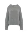 Crush Soft Knit Hoodie With Plush Texture In Gray