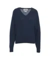 Crush V-neck Cashmere Sweater With Ribbed Details In Black
