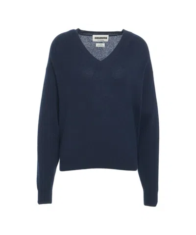 Crush V-neck Cashmere Sweater With Ribbed Details In Black