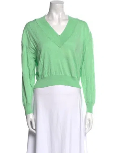 Pre-owned Crush V-neck Sweater In Green