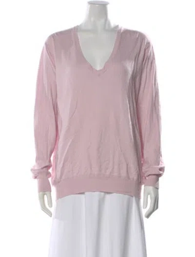 Pre-owned Crush V-neck Sweater In Pink