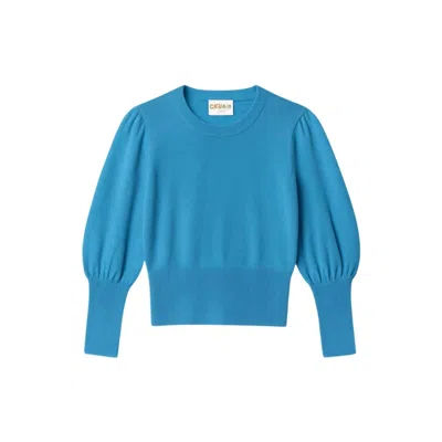 Crush Women's Cashmere Blend Pullover Sweater In Diamond Blue