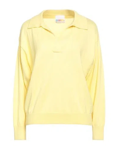 Crush . Woman Sweater Yellow Size 3 Cotton, Silk, Cashmere