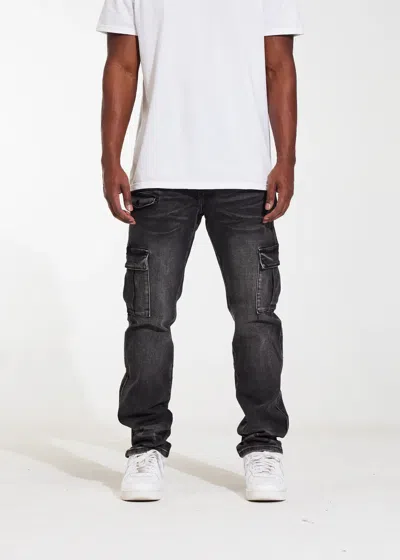 Crysp Denim Air Cargo Black Denim In White