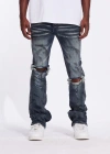 Crysp Denim Arch Flare Distressed Jeans (acid Indigo) In Multi