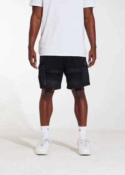 Crysp Denim Region Cargo Shorts (black) In White