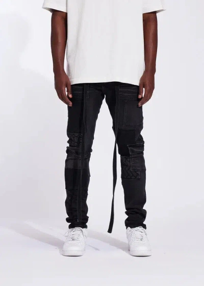 Crysp Denim Stanton Cargo Denim (washed Black) In Multi