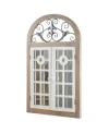 Crystal Art Gallery American Art Decor Rustic Cathedral Arch Window Shutter Wall Vanity Mirror In Multi
