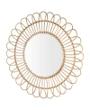 Crystal Art Gallery American Art Decor Woven Rattan Sunburst Accent Wall Mirror In Brown