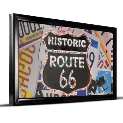 Crystal Art Gallery Historic Route 66 Led Marquee Sign In Black