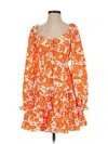 Crystal Doll Casual Dress In Orange