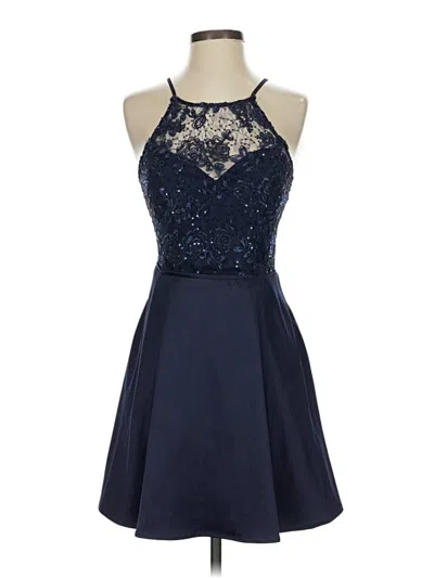 Pre-owned Crystal Doll Cocktail Dress In Blue