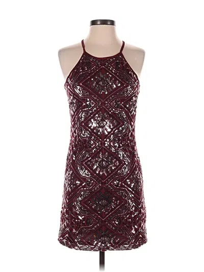Pre-owned Crystal Doll Cocktail Dress In Burgundy