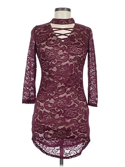 Pre-owned Crystal Doll Cocktail Dress In Burgundy