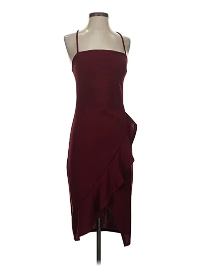 Pre-owned Crystal Doll Cocktail Dress In Burgundy