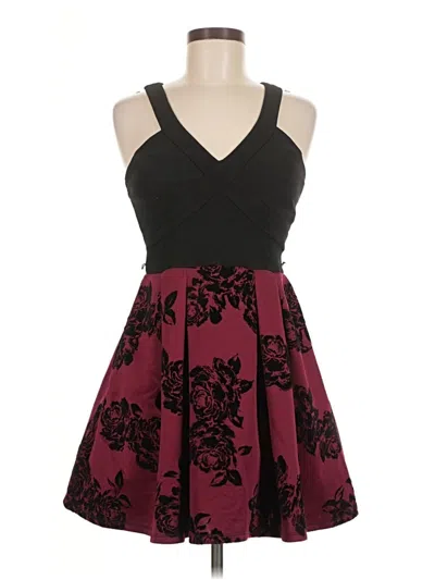 Pre-owned Crystal Doll Cocktail Dress In Burgundy