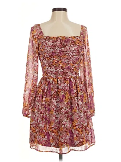 Pre-owned Crystal Doll Cocktail Dress In Burgundy