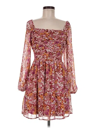 Pre-owned Crystal Doll Cocktail Dress In Burgundy