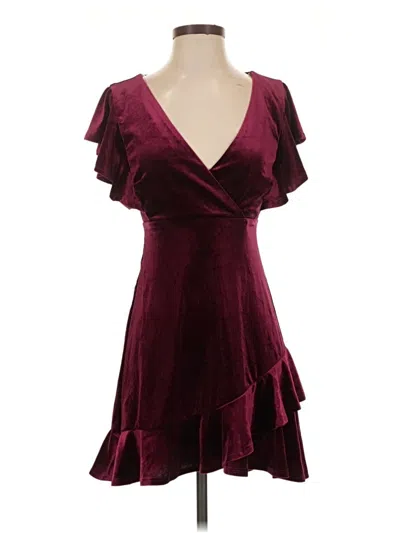 Pre-owned Crystal Doll Cocktail Dress In Burgundy