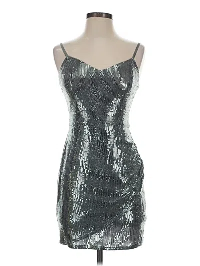 Pre-owned Crystal Doll Cocktail Dress In Silver